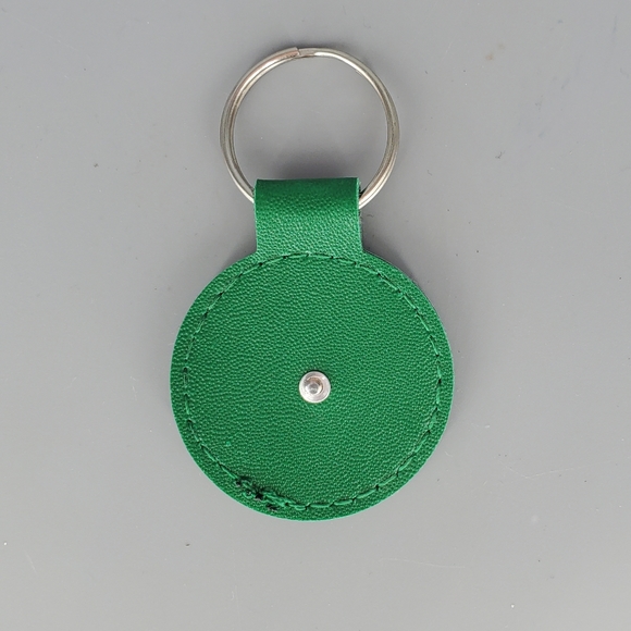 St. Jude Green Faux Smooth Leather Keychain - Picture 2 of 3